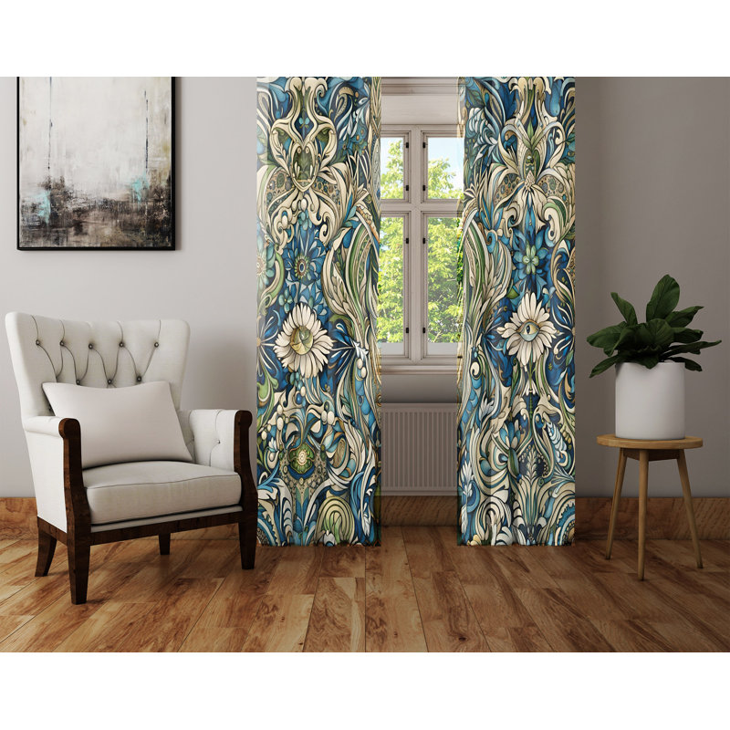 Paire de rideaux semi-transparents en polyester, L 40 po x L 82 po