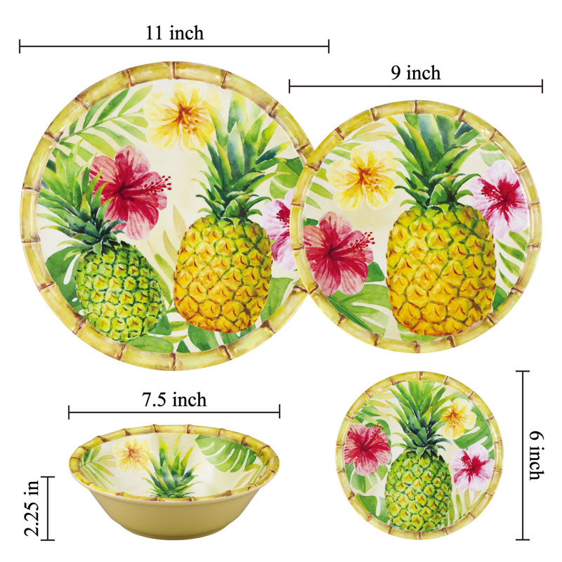 Suzan Melamine Dinnerware Set 16 Piece - Service for 4