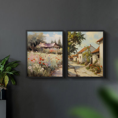 «Vintage Landscape LXIV», 2 pièces sur papier