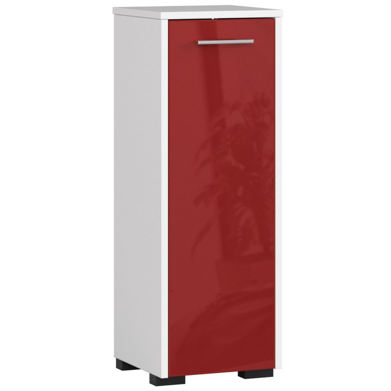 Espyn Bathroom Cabinet, White/Red Gloss
