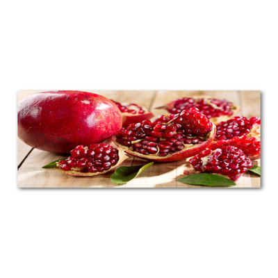 Pomegranate With Leaves - Wrapped Canvas Print