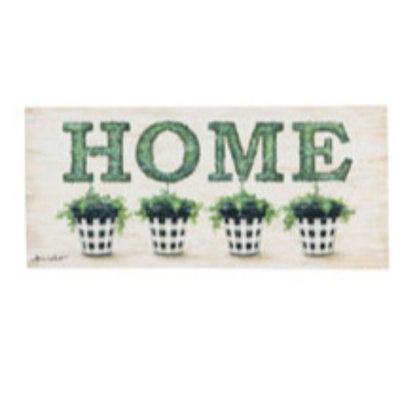 Tapis d'entrée antidérapant de jardin à motif de topiaires de maison Sassafras 22 po x 10 po Garden