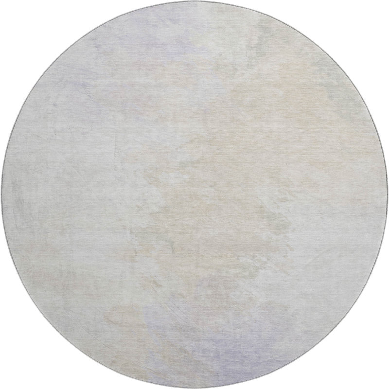 Premium Machine Washable Slesnick AMF1675 Abstract Rug, Round 8'