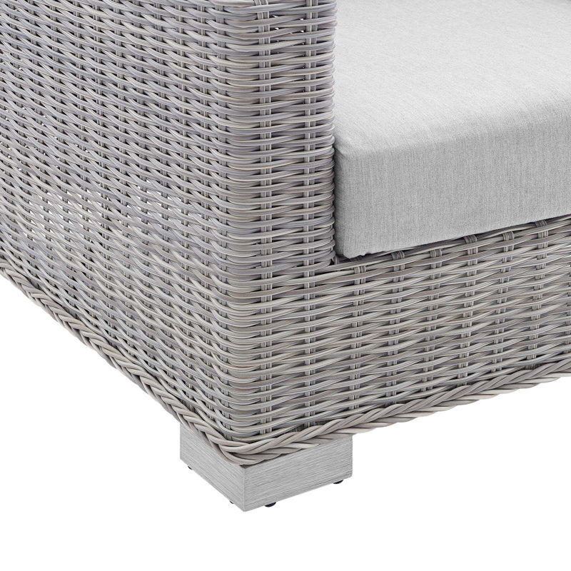 Conway Outdoor Patio Wicker Rattan Armchair, Gray