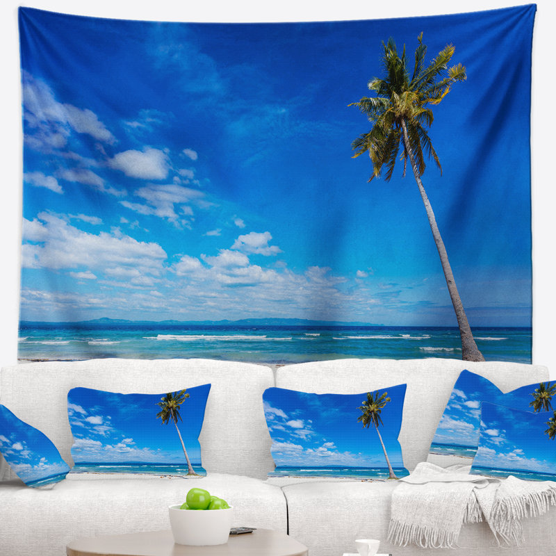 Seascape, vacances d'été calmes, tapisserie, Philippines, H 78 po x l 92 po