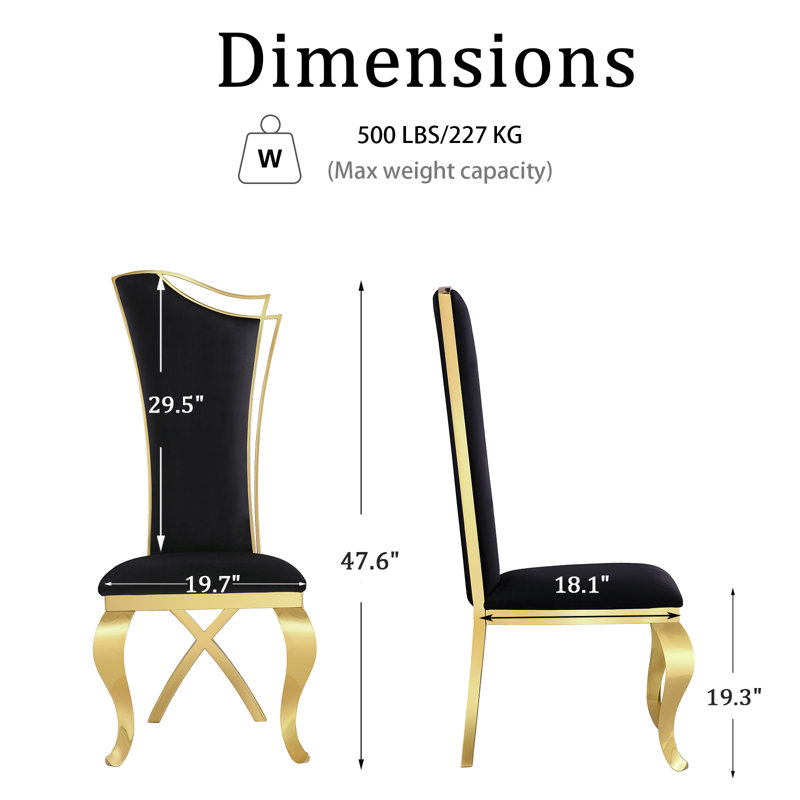 Chaise d'appoint en velours noir Hudayfi