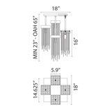 4-Light Cityscape Crystal Semi-Flush Mount