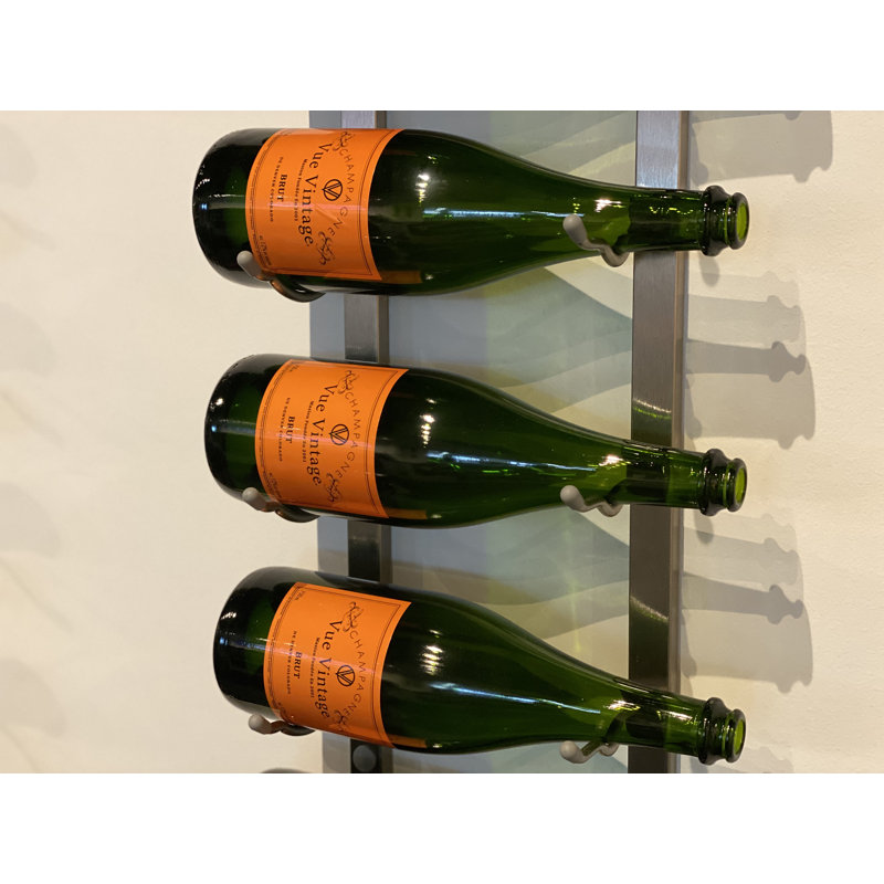 Support à bouteilles de vin à fixation murale Indurial, Chrome luxueux, 45"H x 15"W x 5.25"D