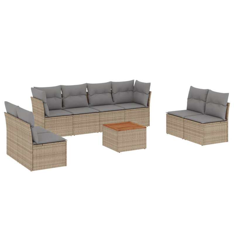  Ensemble de canapé de jardin mélange beige, gris clair