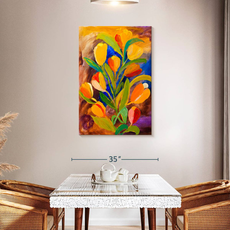 Avery gracieuses fleurs abstraites, H 45 po x l 30 po