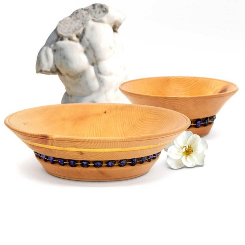 Manara 3 Piece Serving Bowl Set, 1, Brown/Amber Gold, 7.28"