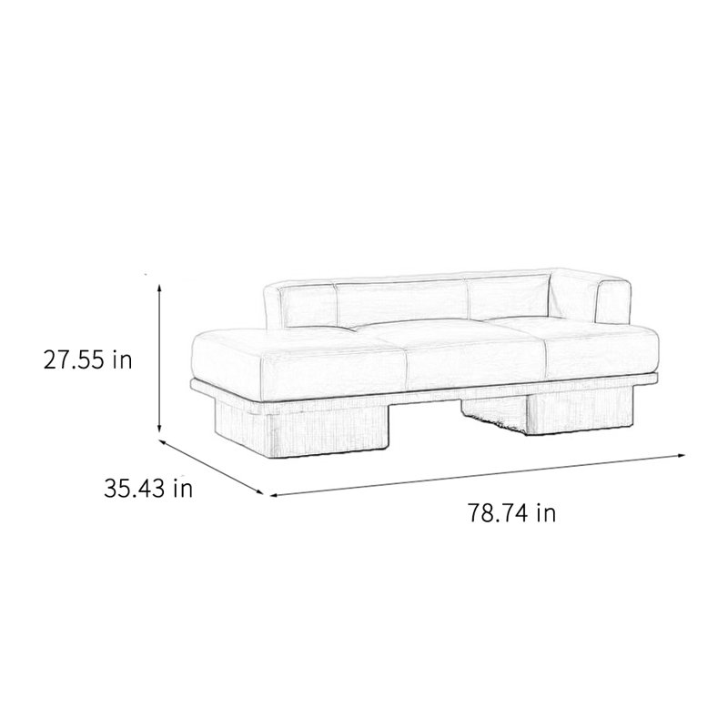 Chaise longue de détente simple en bois massif., Orange, Orienté à droite