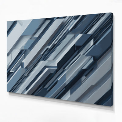 «Geometric Abstraction 32», art mural sur toile grise