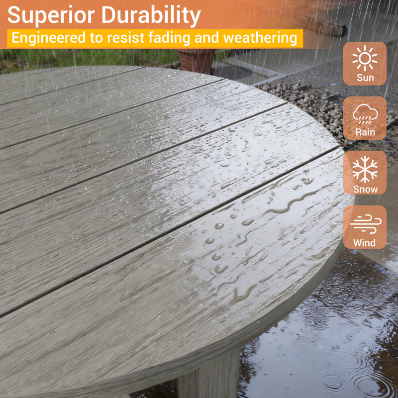 Outdoor Side Table, HDPE Small Outdoor Adirondack Side Tables, Weather Resistant & Easy Maintenance Patio End Table for Patio, Porch, Deck, Pool