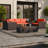 Arlington Outdoor Wicker 7 Person Seating Group with Cushions-90325381