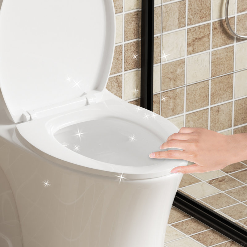 1.1/1.6 GPF Tornado Flush One-Piece Toilet For Bathrooms,Siphonic S-Trap 12",Elongated Bowl With Soft Close Seat,Powerful Dual Flush MAP 1000G,Comfort Chair Seat ADA Height 17"