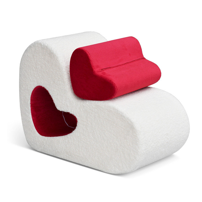 Toddler Chair,Comfy Cuddly Kids Chair with Heart-shaped Novel Design Pillow,Children's Chairs Toddler Furniture for Girls & Boys,White