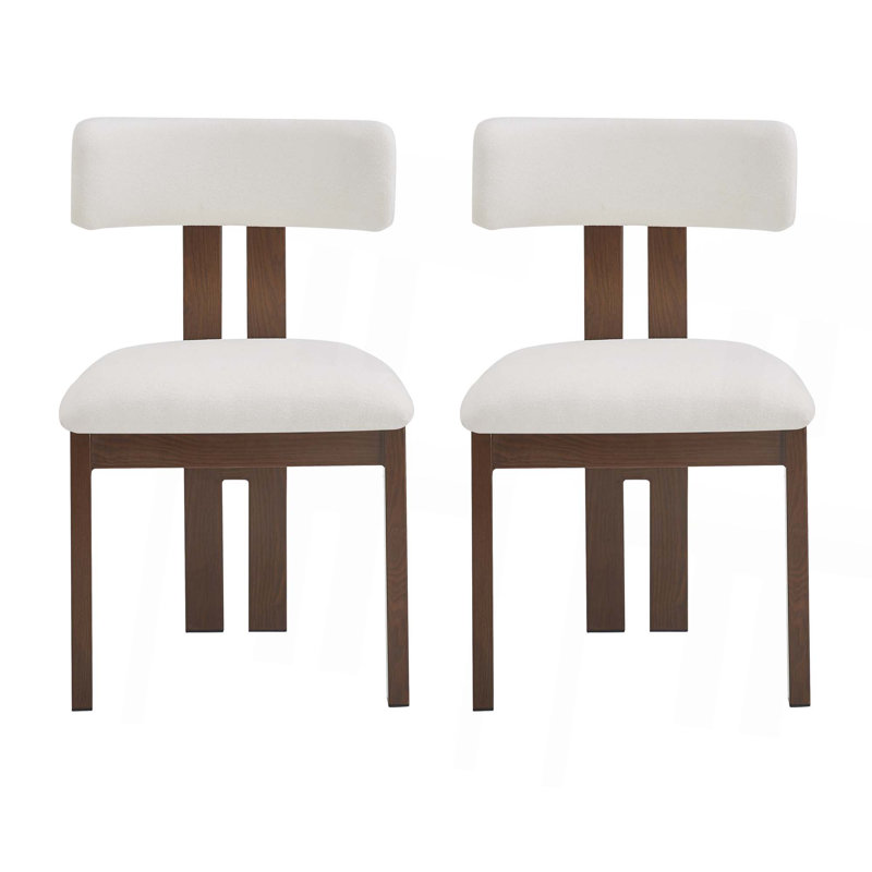 Chaises de salle à manger rembourrées sans accoudoirs avec pieds en métal, ensemble de 2