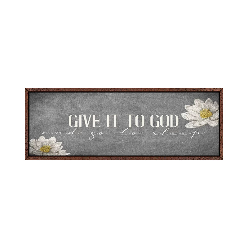 Give It by Kimberly Allen - Panoramic Print on Canvas, Classic Brown Wood Framed, 40.64cm H x 121.92cm W x 3.81cm D