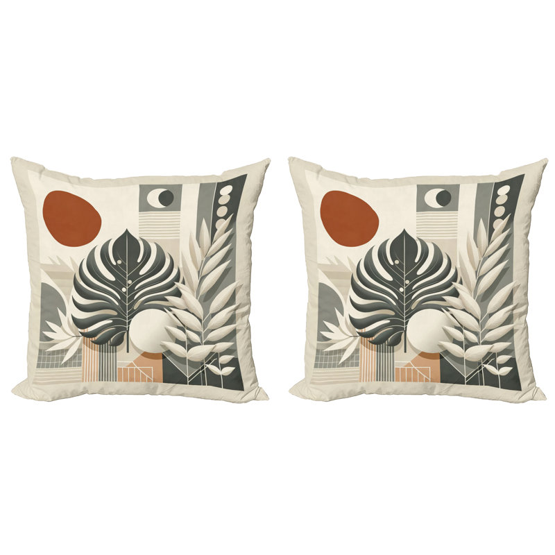 Cinnamon Sage Green Microfiber Reversible Throw Pillow Covers, Set of 2