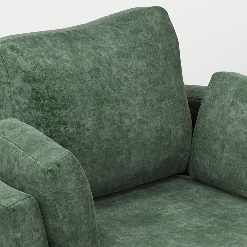 42.1" Wide Slipcovered Swivel Barrel Chair, Green
