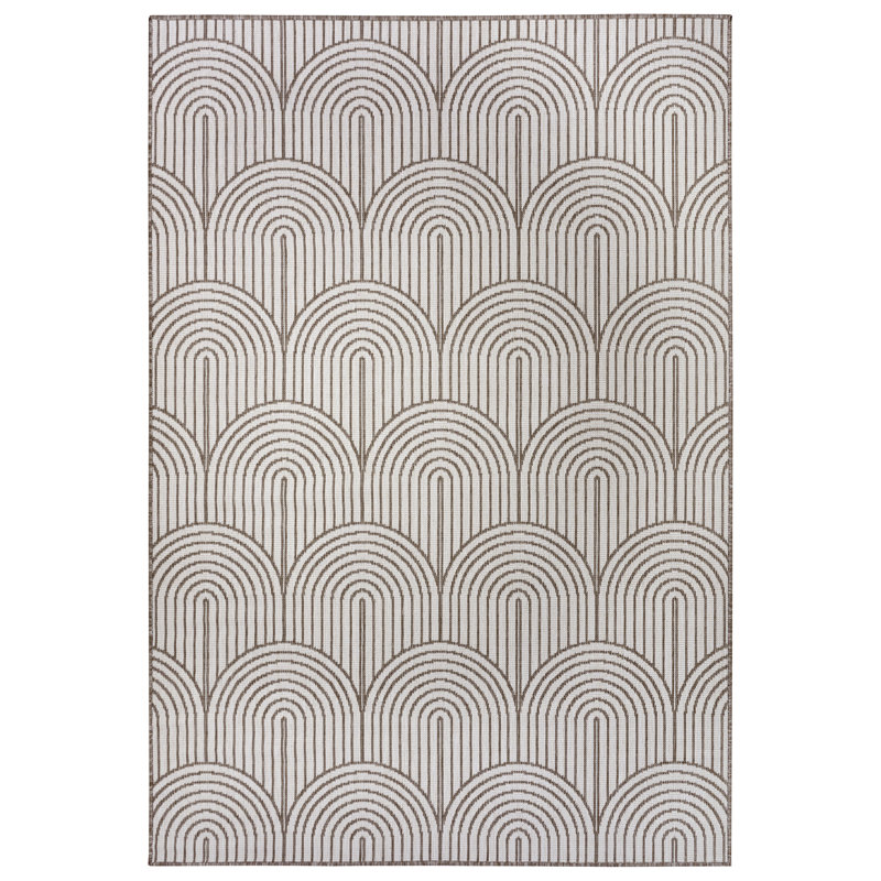 Pangli Machine Woven Linen/White Indoor/Outdoor Rug, Rectangle 120cm x 170cm