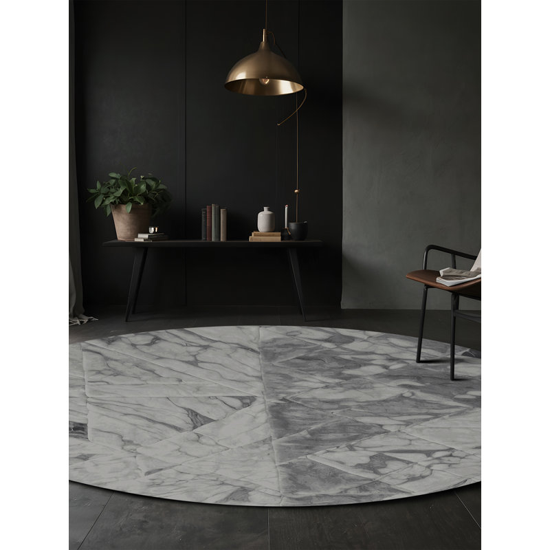 Machine Washable Brown Area Rug, Round 7'