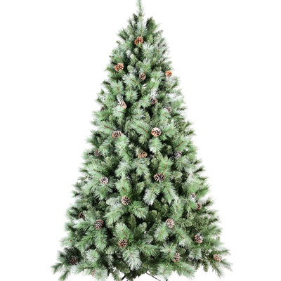 60.61 In Christmas Tree, 51 Festive - Alluring Pine , 694 Tips, & Hard Needle Branches, Hassle Adjust Setup Hinged Design, Strong Cast Metal Stand Tree 5ft Longer, Rustic Charming Mixed Effort