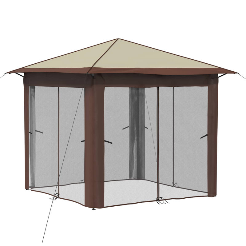 vidaXL Gazebo 210D Oxford with Silver Coating Outdoor Structures Garden Canopy