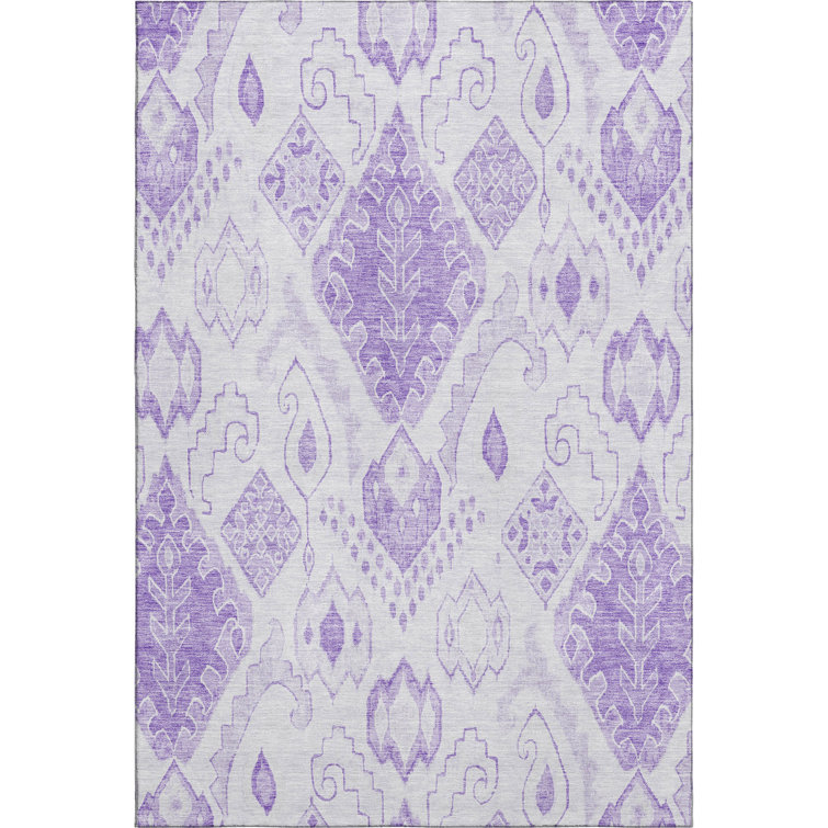 Premium Machine Washable Prisco Purple Rug