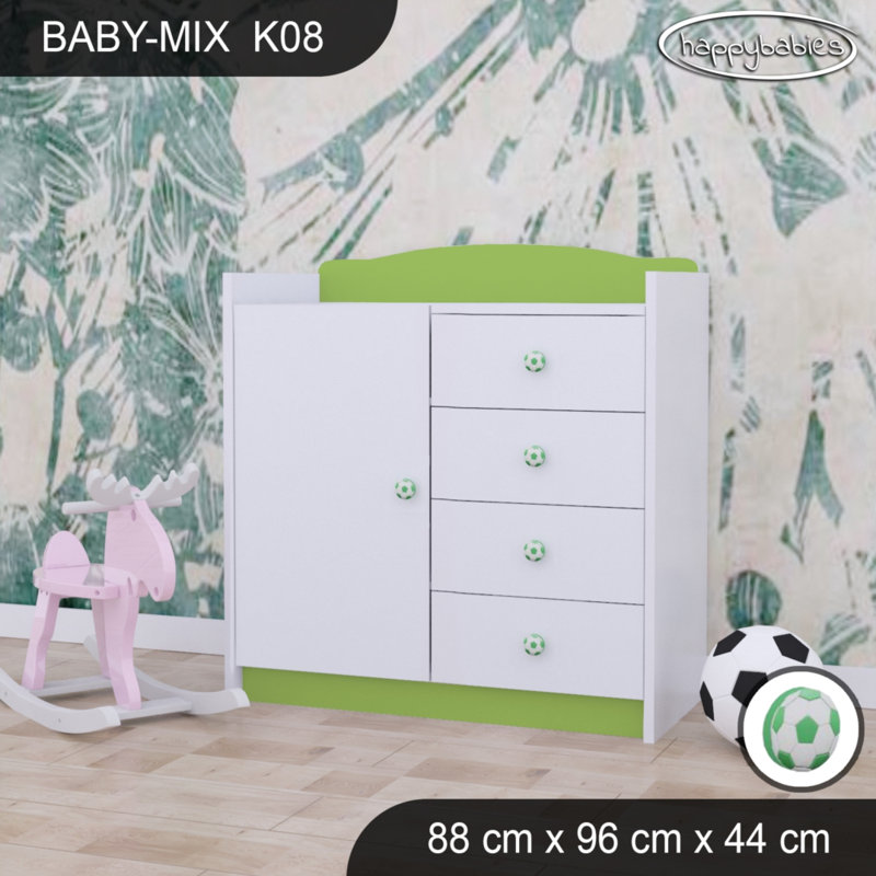 Baby Mix Kids 4 - Drawer Dresser, Green
