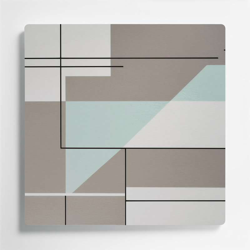 Minimalism 87 Grey Metal Wall Art, 12" H x 12" W