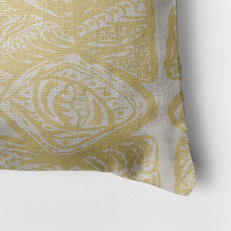 Geometric Reversible Throw Pillow, Bright Yellow