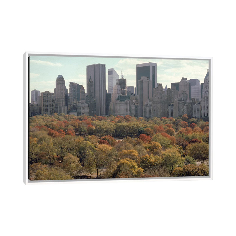 Red Autumn (Central Park NYC, 1979) by Ruth Orkin - Print on Canvas, 66.04 cm H x 45.72 cm W, White Framed