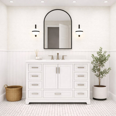 Maya 42 In. Bath Vanity Cabinet With Top In White Assembled