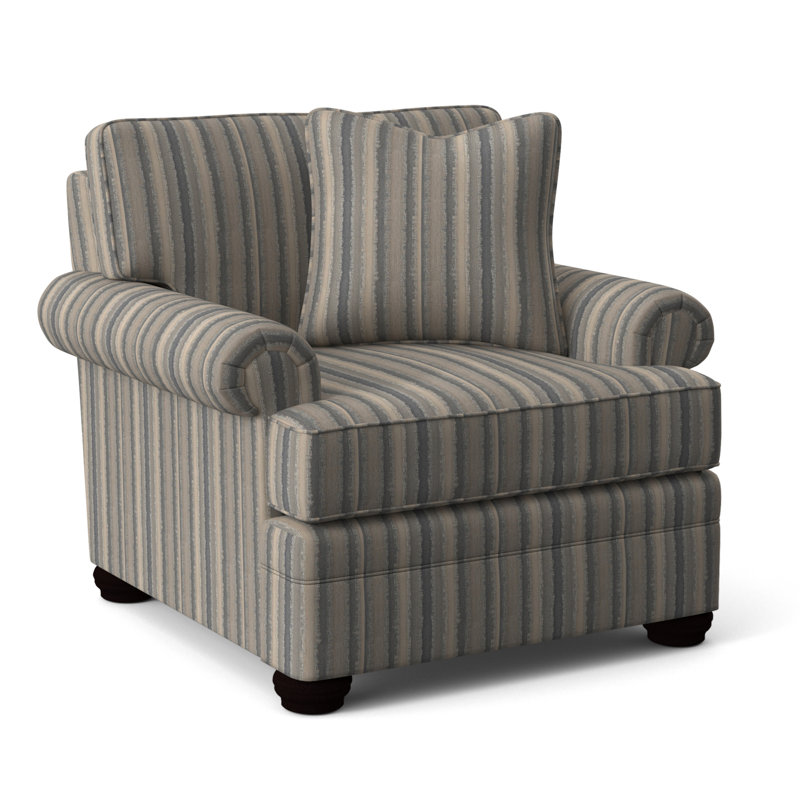Kensington Armchair, Black Buffalo Check; 0120-81, Java Finish