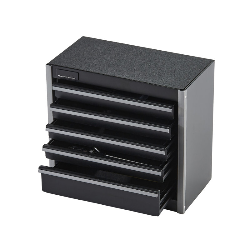 Boîte à outils 5,6 pouces avec boîte à outils 5 tiroirs 9,84 po x 6,30 po x 10,24 po | Acier | Boîte à outils | Noir