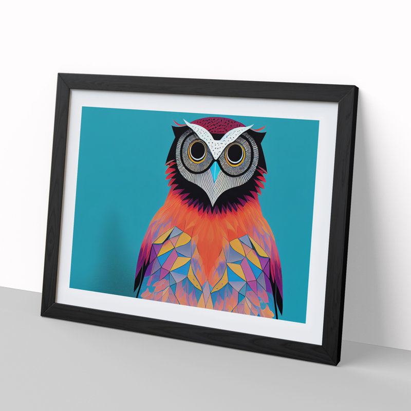 XH1022-8708X Supreme Owl - Single Picture Frame Print, 46cm H x 64cm W x 2cm D, Black