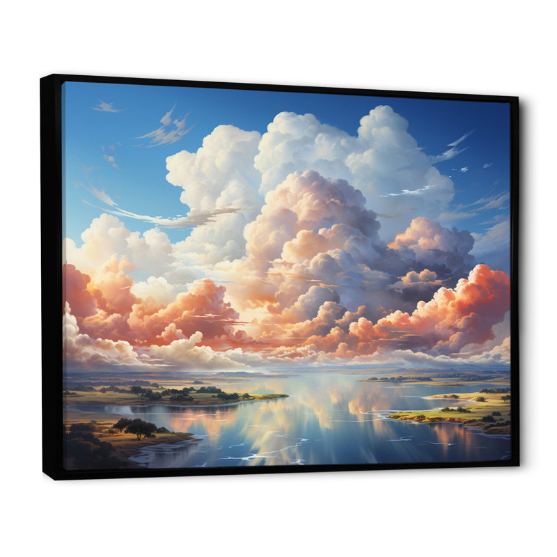 Clouds Coastal Horizons III - impression, H 12 po x l 20 po x P 1 po, Cadre flottant noir