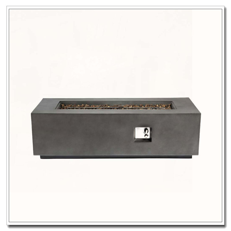 Table d'extérieur d'extérieur au propane 60 pouces, 60 000 BTU avec foyer imperméable, Gris foncé