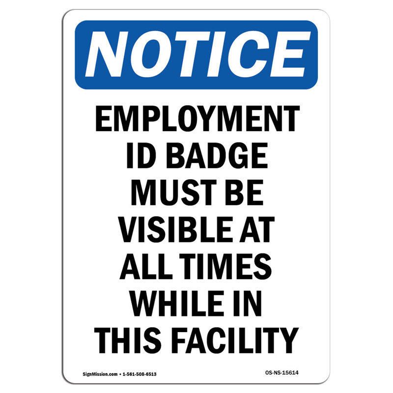 L'insigne d'identification de l'emploi doit être visible