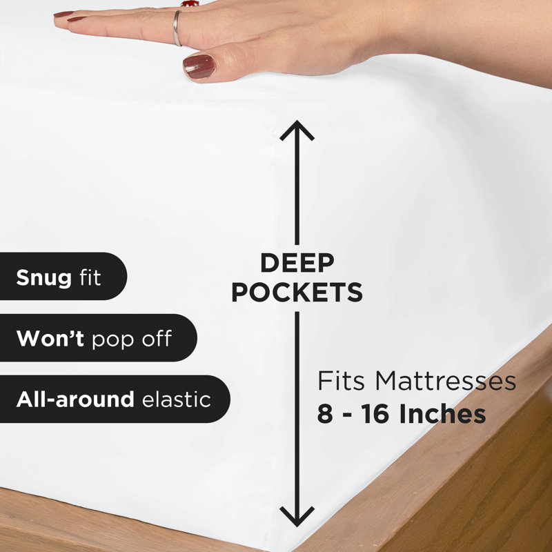 Royale Linens | Ultra Soft Brushed Microfiber | Hotel Luxury Bottom Sheets | Wrinkle Free & Fade Resistant | Deep Pocket Only