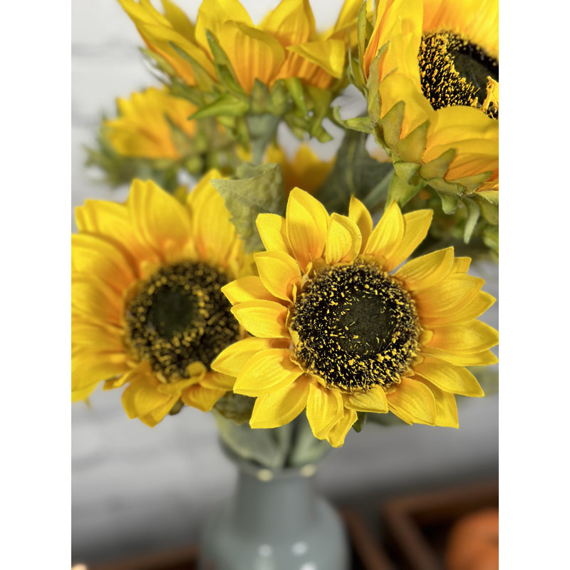 Tige de tournesol pleine floraison, H 25 po x l 11 po x P 7 po