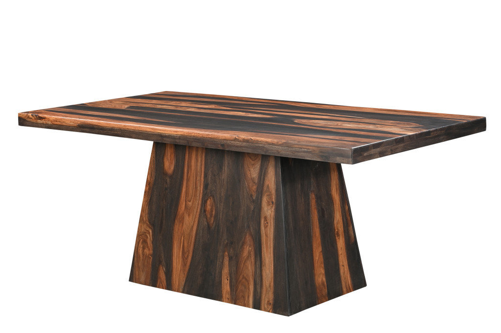 HomeRoots 75" Brown Solid Wood Pedestal Base Dining Table | Wayfair