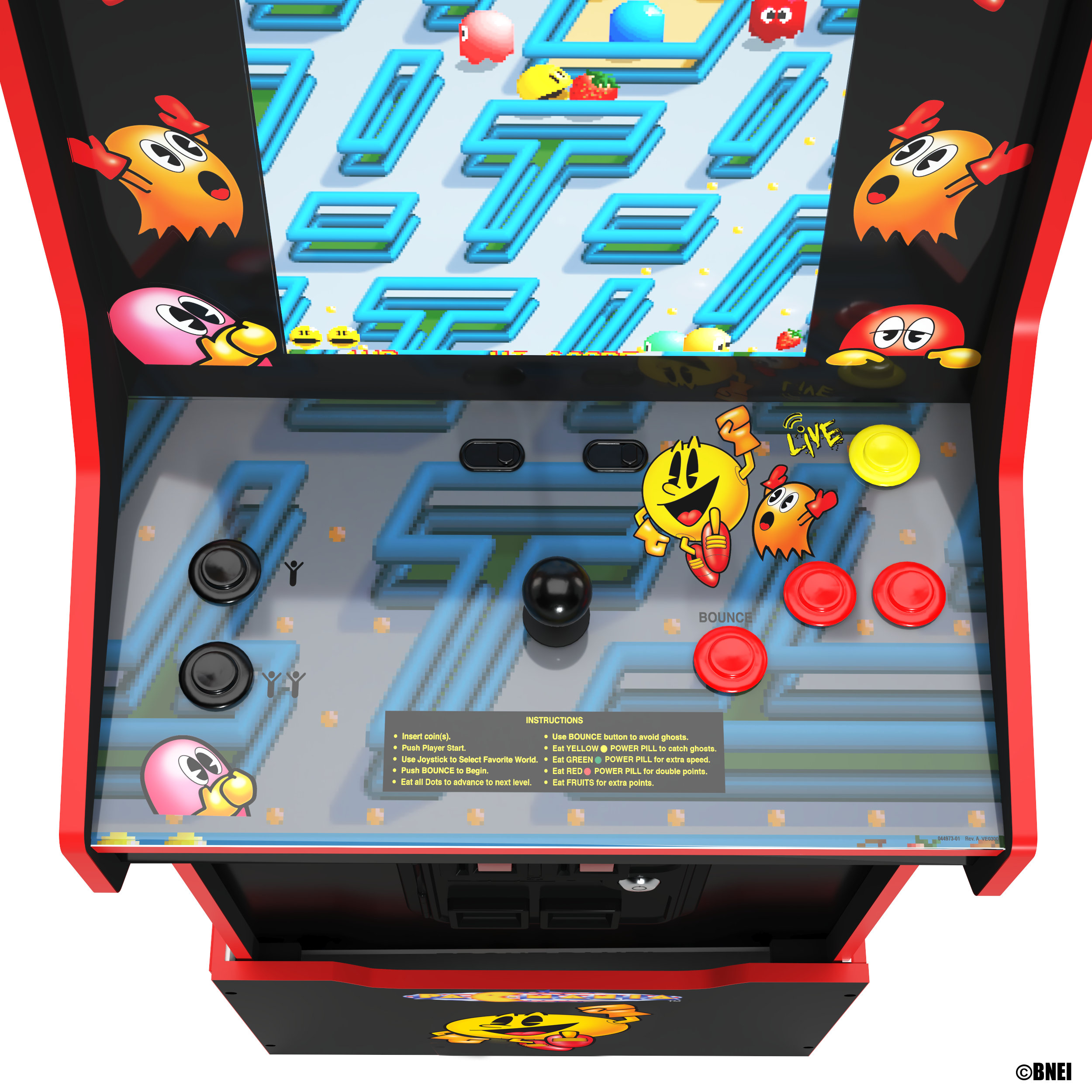 Arcade1up Bandai Legacy Arcade Game Pac-Mania Edition W/ Riser