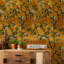 Rouleau de papier peint floral doré Golden Botanical Bird Bryelle