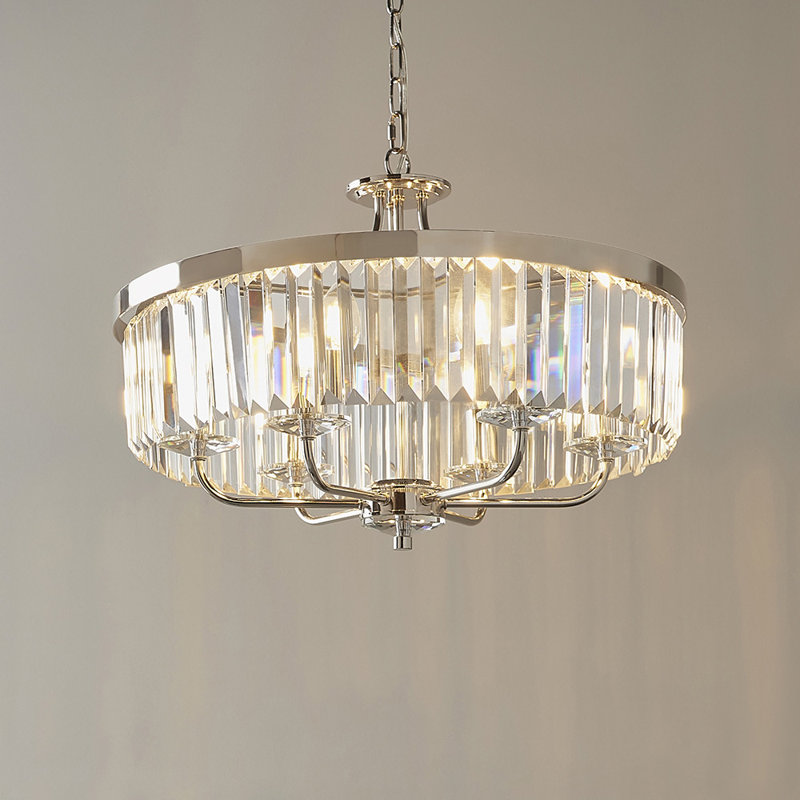 Bothell 6 - Light Crystal Chandelier, Bright Nickel