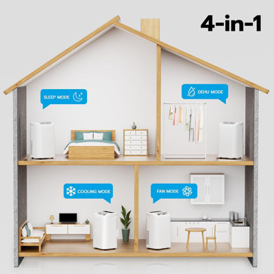 12,000 Btu (8000 Btu Sacc) Smart Portable Air Conditioner - Ultra-Quiet (46Db), Voice/App/Remote Control, 24H Timer, Fan & Dehumidifier, Easy Install For Bedroom/Living Room