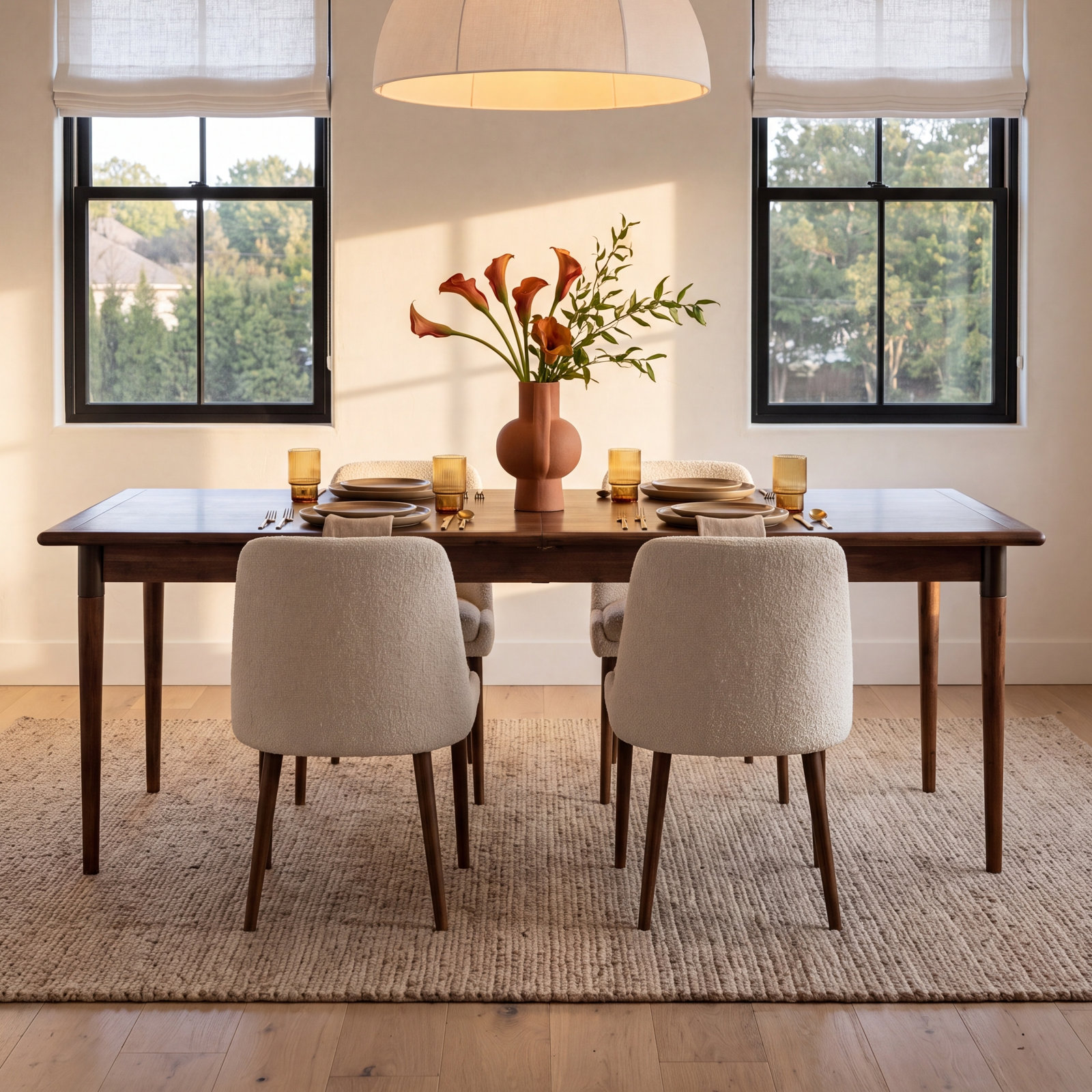 Yanely 84'' Extendable Dining Table, Walnut