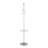 Contemporary Trombone Floor Lamp With Nickel Frame And Clear Glass Shelf, Perfect For Small Spaces And Modern Decor